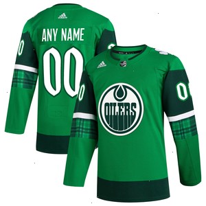  Edmonton Oilers adidas St. Patrick's Day Authentic Custom Jersey - Kelly Green