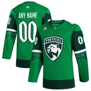 Florida Panthers adidas St. Patrick's Day Authentic Custom Jersey - Kelly Green